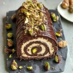 Dubai Chocolate Roll Cake