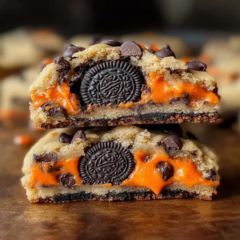 Halloween Oreo stuffed chocolate chip cookies
