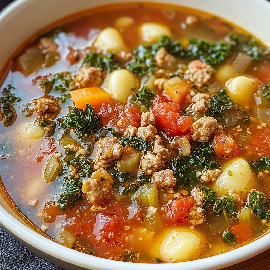Italian Vegetable Soup with Spicy Sausage