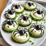 Keto Spider Cucumber Appetizer Bites