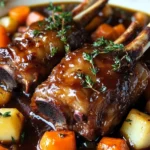 Red Wine Braised Lamb Shank with Root Vegetables