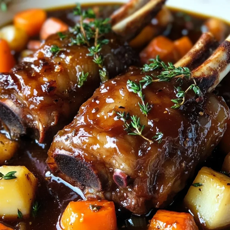 Red Wine Braised Lamb Shank with Root Vegetables
