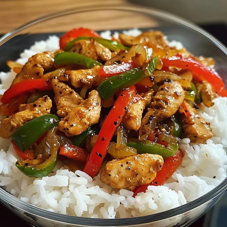 Spicy Garlic Pepper Chicken Stir-Fry with Steamed Rice